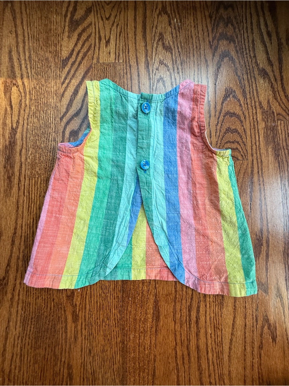 Hanna Andersson Rainbow Stripe Crossback Top Sz 5 - Picture 2 of 6